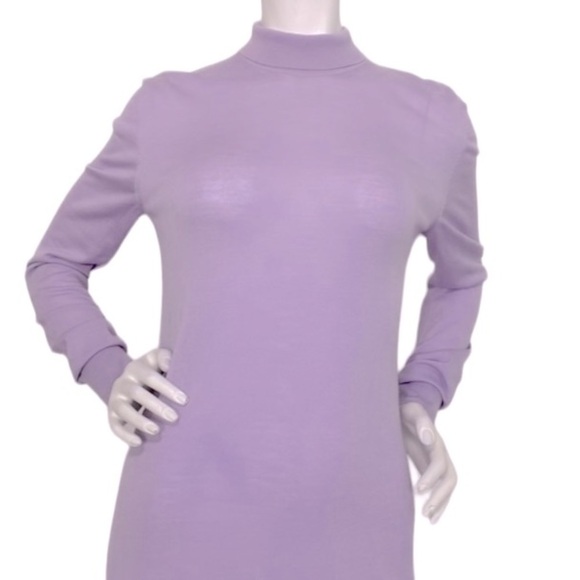 Kwaidan Editions Lilac 100% Merino Wool Long Sleeve Turtleneck Dress Size M - Picture 4 of 8